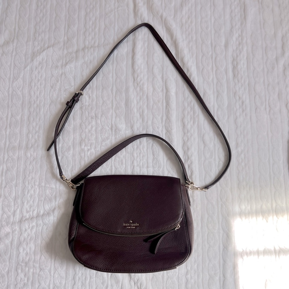 Kate Spade large run around maroon crossbody/convertible shoulder bag